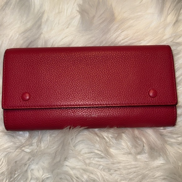 Celine Pink Drummed Leather Large Multifunction Flap Wallet NWT - Picture 6 of 17